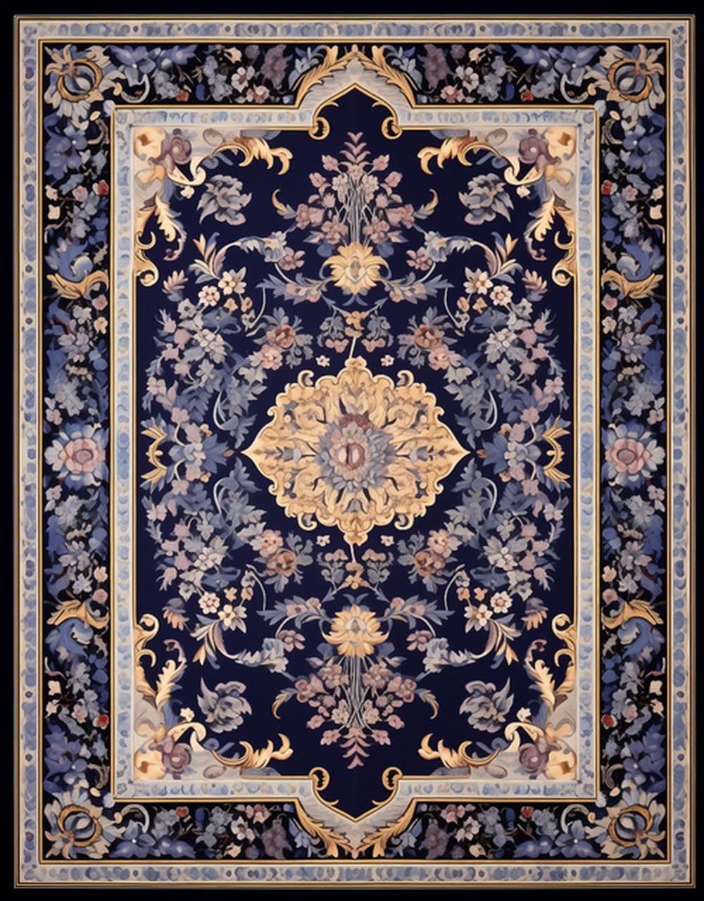 Tapis de salon américain vintage flanelle grand format pour chambre et canapé