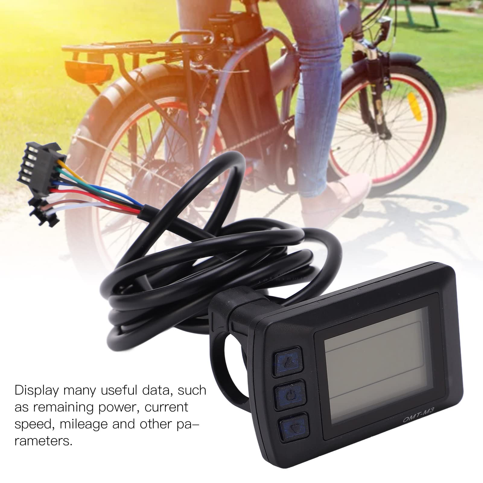 Display LCD 36V 48V Display LCD per Bicicletta Elettrica con Connettore Impermeabile Pannello di Controllo Display LCD OMT‑M36 Display LCD per Bicicletta per la Modifica della Bici Elettrica