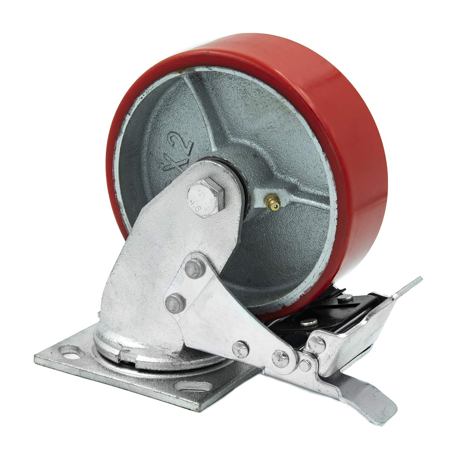 6" X 2" Swivel Caster Heavy Duty Polyurethane Wheel on Steel Hub with Total Lock Brake 1200lb Tool Box
