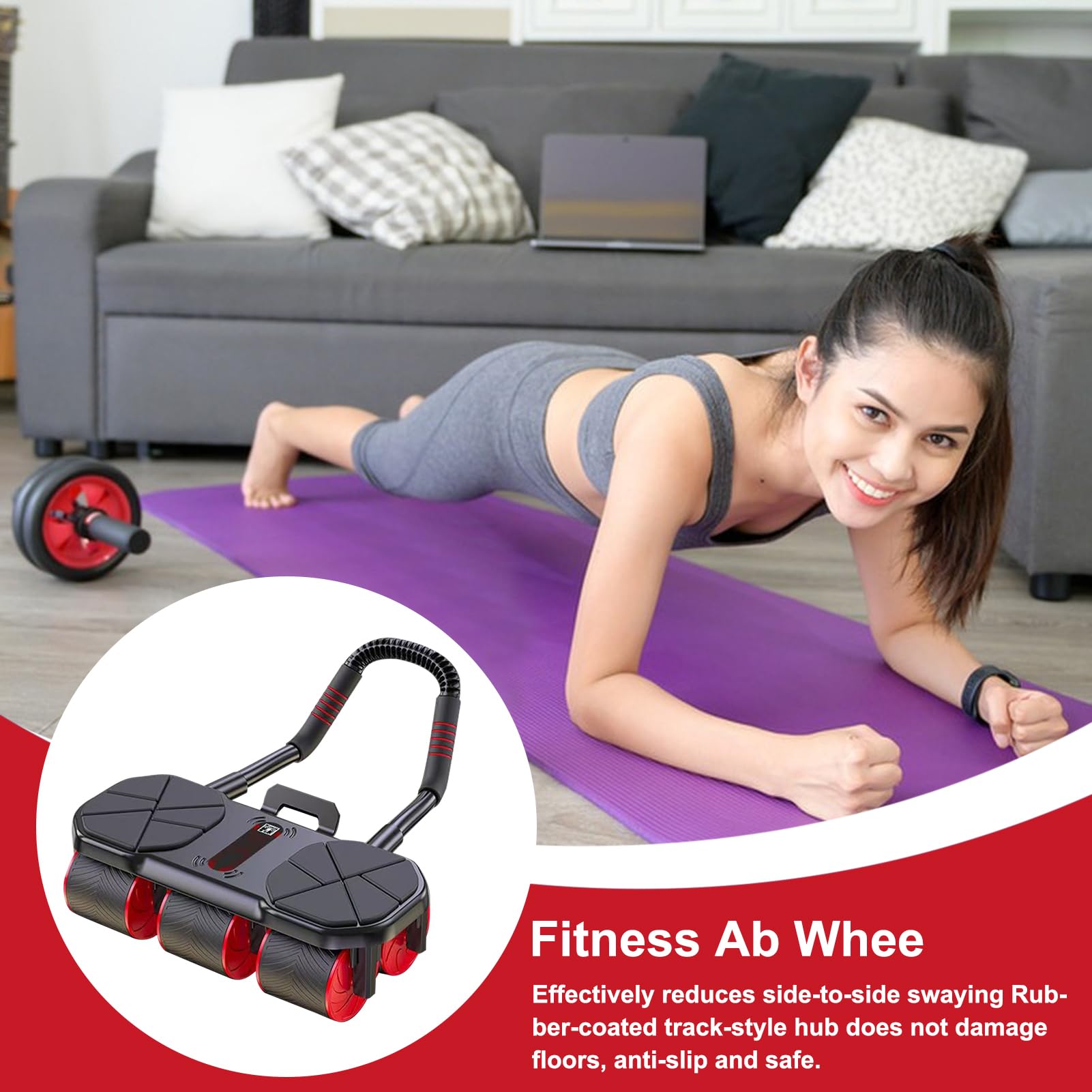 Rullo Addominale A Ruota Allenamento Fitness Adatto Principianti | Ruota Addominale A Rimbalzo Automatico Per Fitness Per Casa, Palestra, Outdoor, Viaggi, Donne, Uomini, E Sportivi