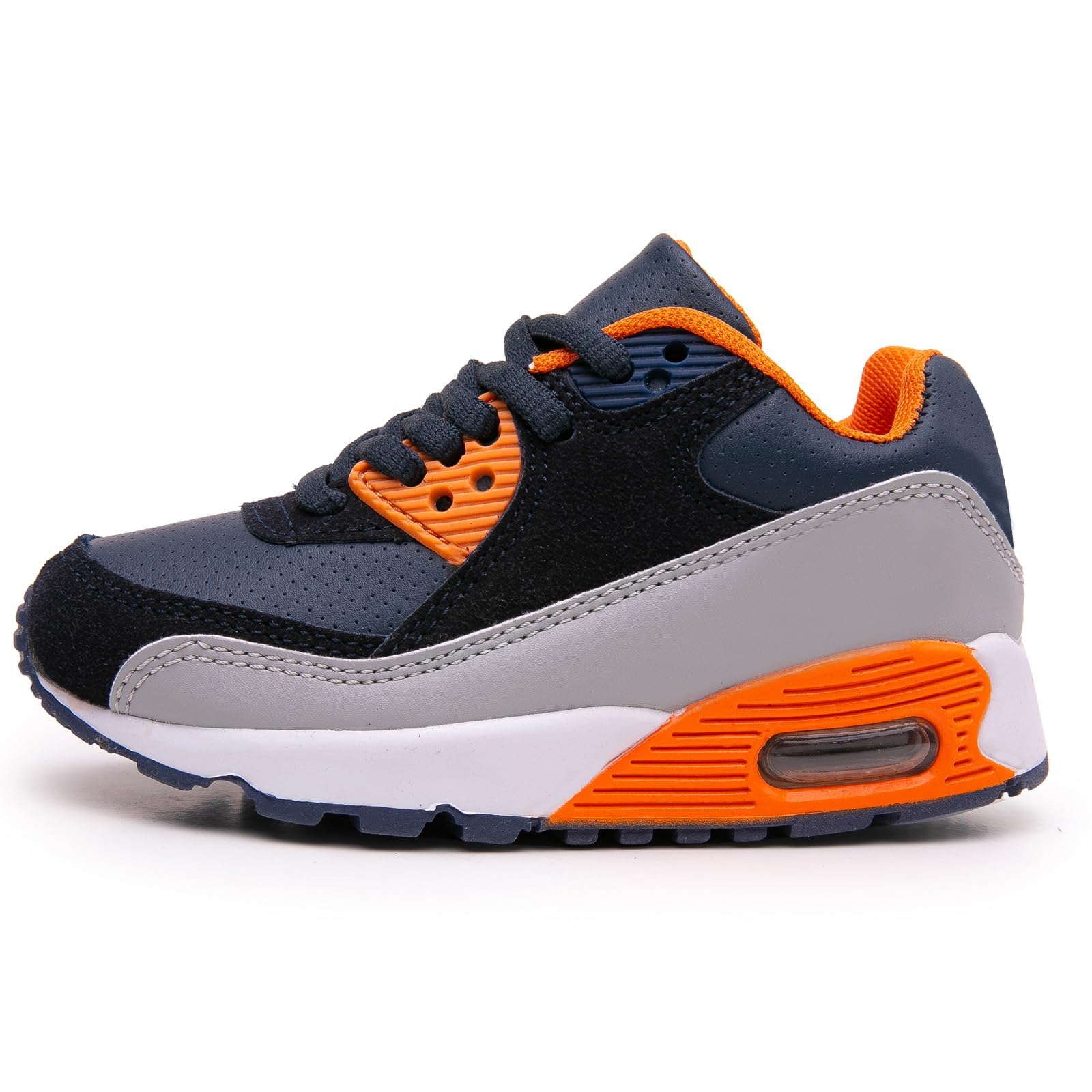 Daclay Zapatos niños Niñas Deportivo Transpirable Malla con Parte Superior de Cuero cómoda Suave Cordones Zapatillas Sneakers