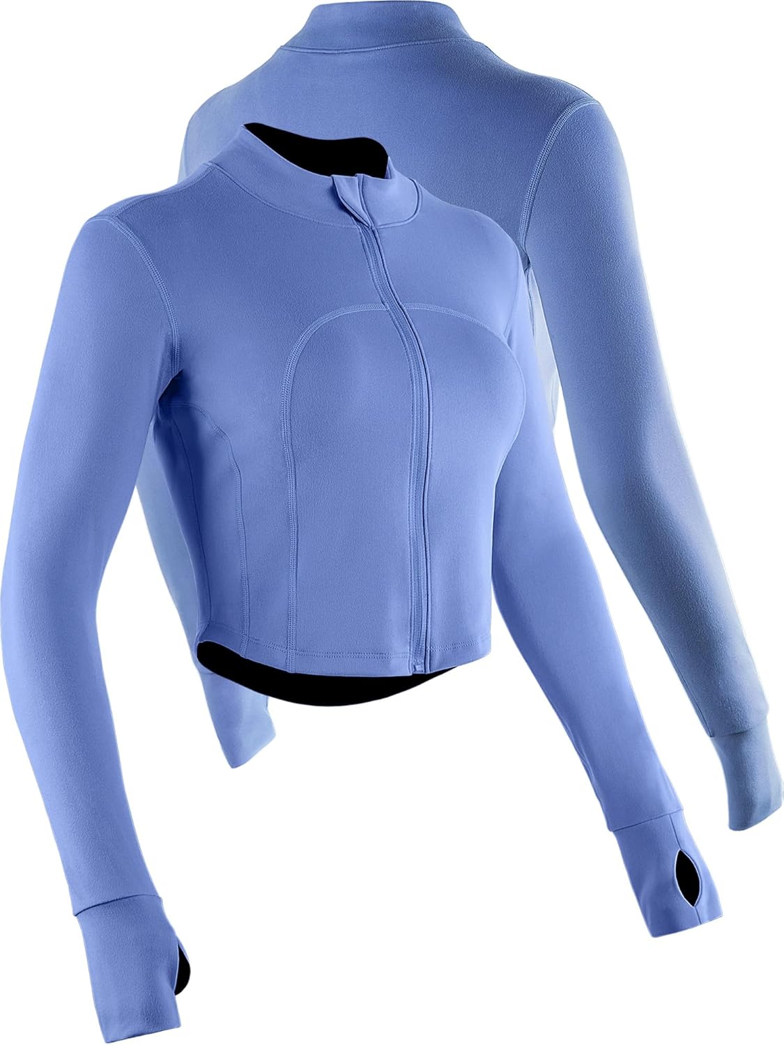 CADMUS Butterluxe Women's Workout Jackets Long Sleeve Full Zip Slim Fit Sportswear Crop Tops Thumb Holes for Running - Image 7
