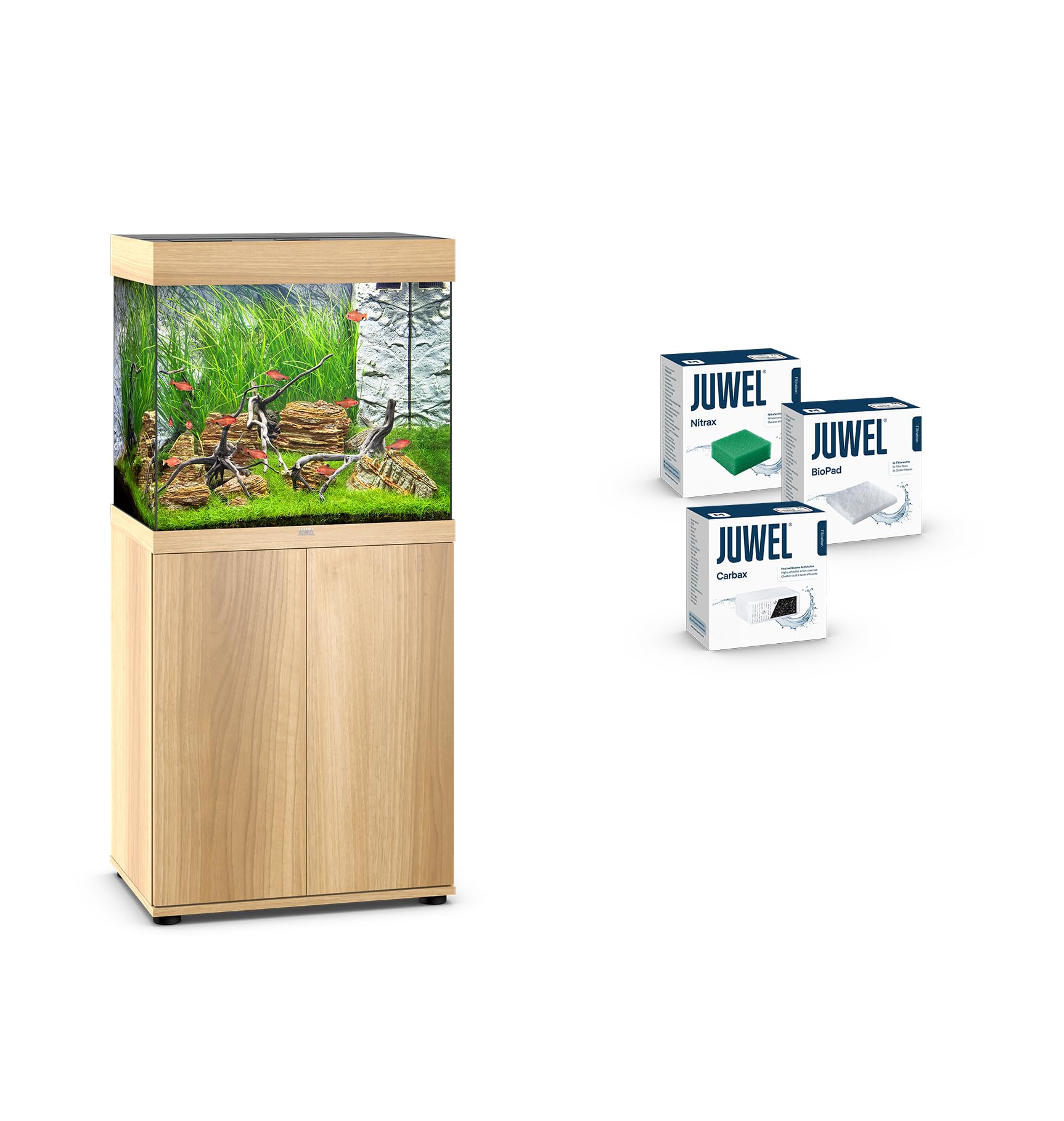 JUWEL Aquarium Lido 120 Kombination helles Holz Premium-Bundle