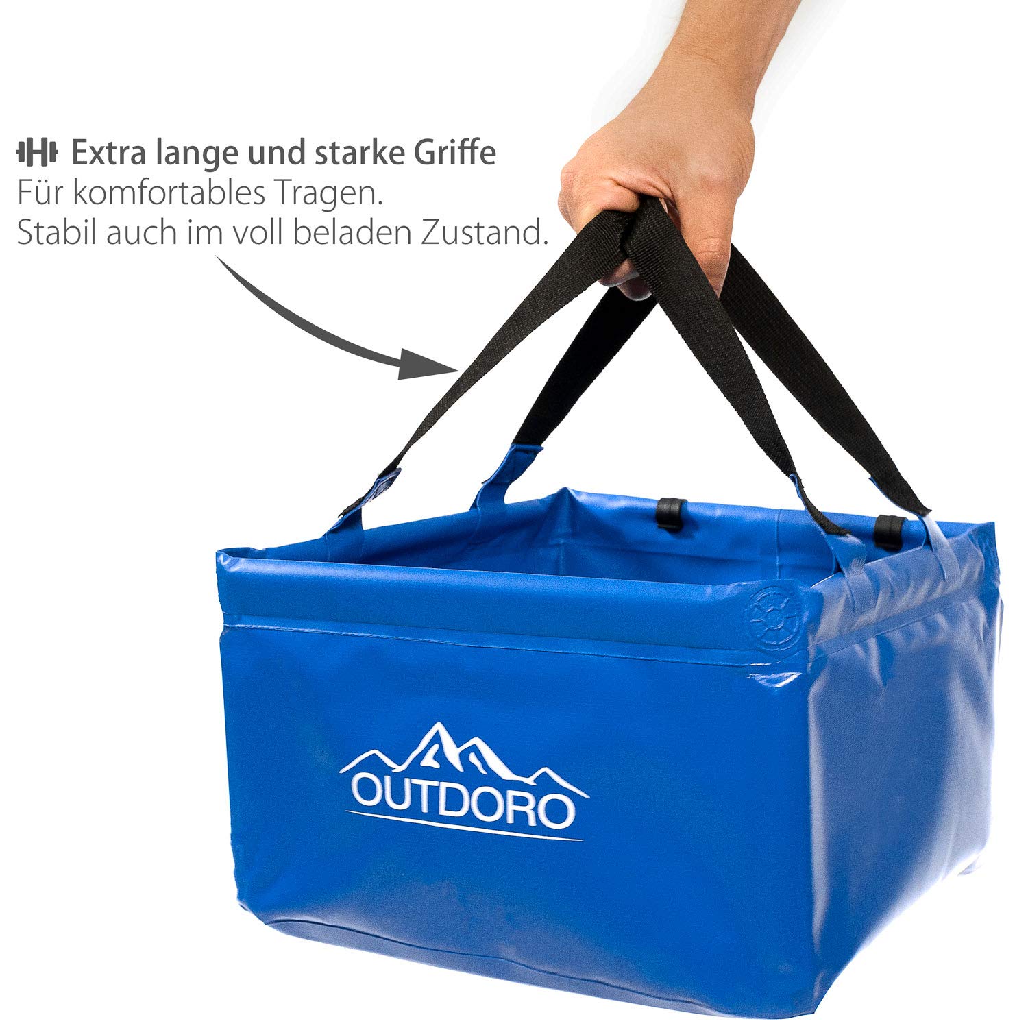 Outdoro Ciotola pieghevole grande – 16 litri – Borsa aggiuntiva – Tessuto durevole – Ciotola pieghevole per il lavaggio per campeggio e attività all'aperto