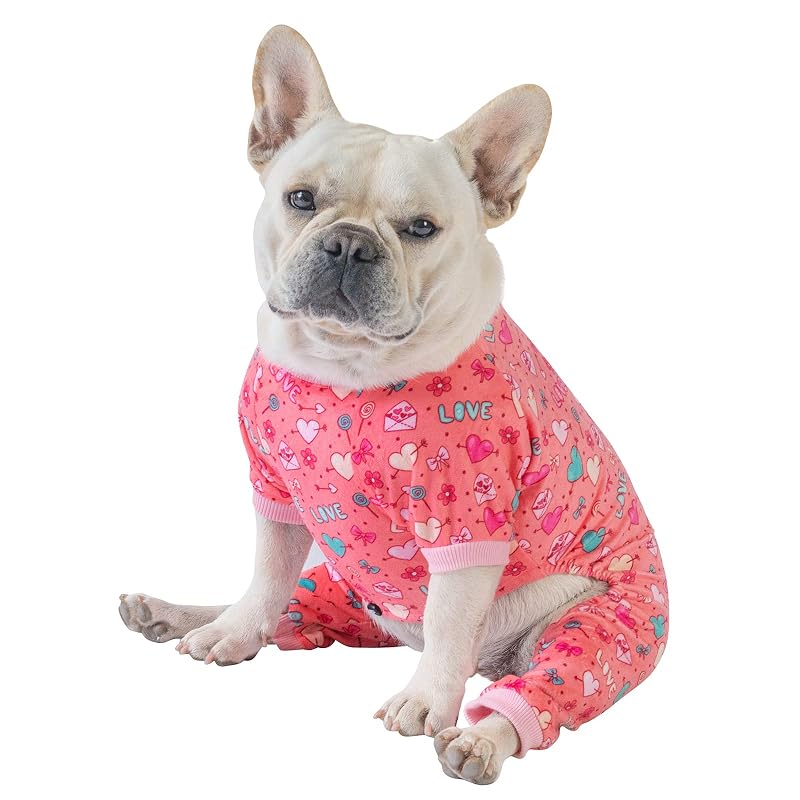 Pijama para Cães CuteBone de Poliéster com 4 Pernas, Cupid pink, Tamanho Médio
