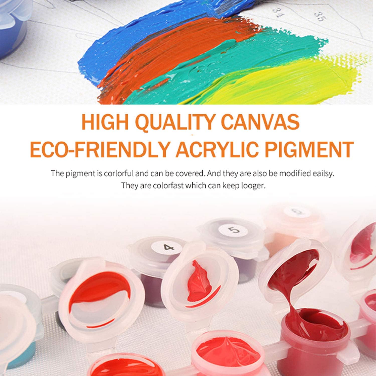 Maomaomi Paint by Numbers DIY Acrylic Painting Kit for Kids & Adults Beginner – 16" Wx20 L Color Cat Pattern