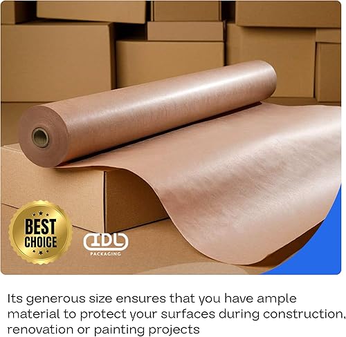 Miniatura 7 de IDL Packaging Papel de enmascaramiento de colofonia roja, 36 x 1992 pulgadas (166 pies), paquete de 4 (1992 pies cuadrados)  Revestimiento grueso