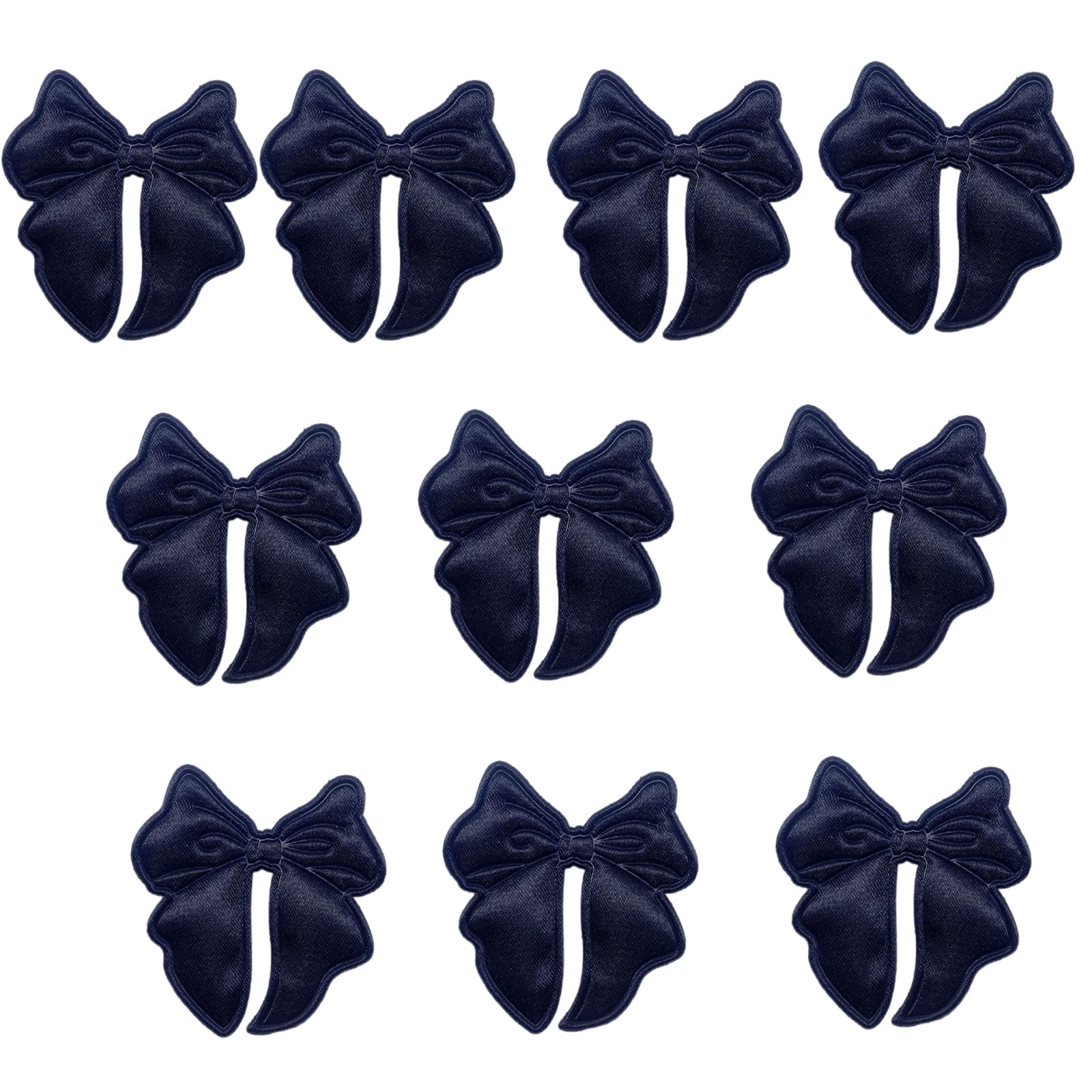 Jazuaiao 10 Pcs Bows Patches Double Side Decorative Sew on Applique Bowknot Embroidered