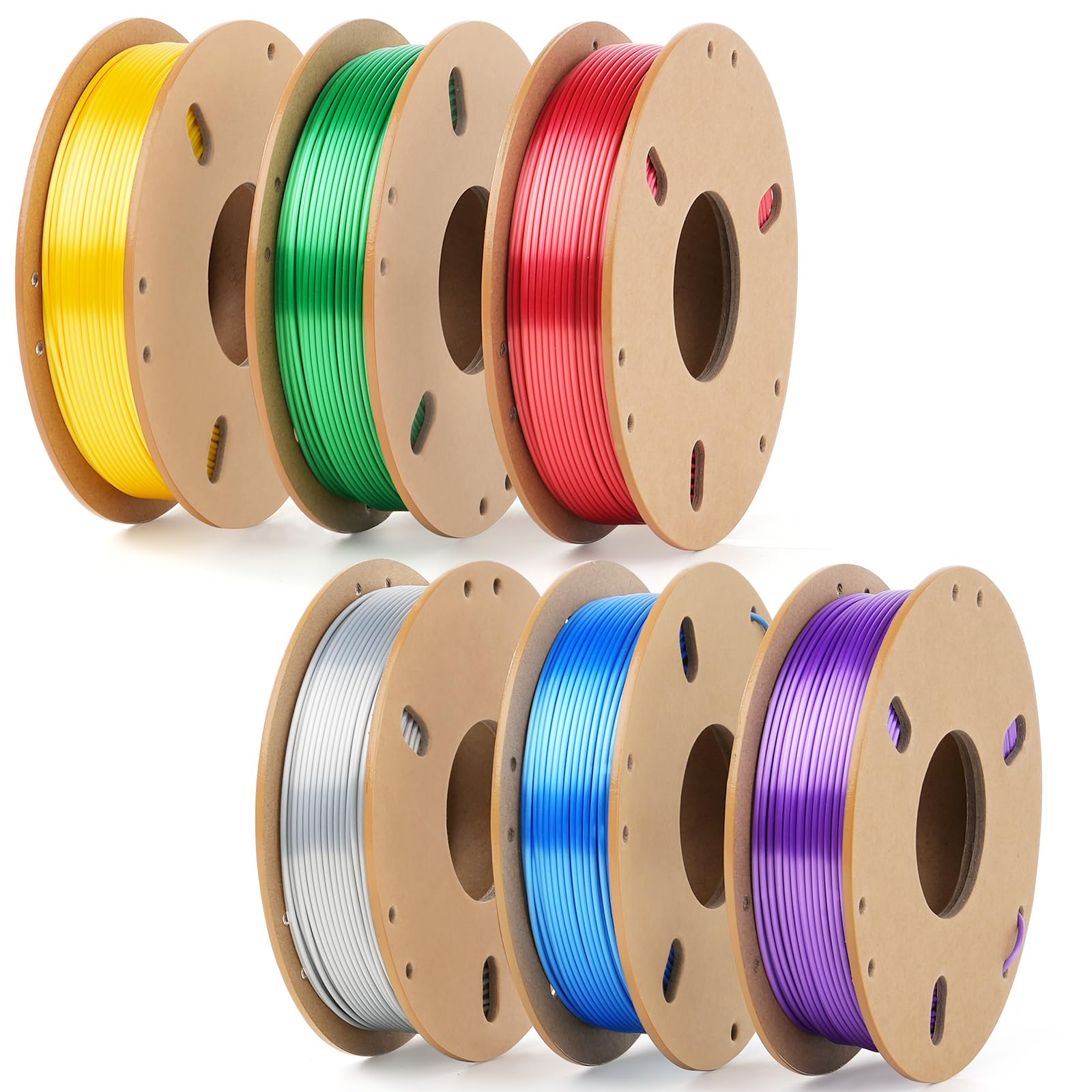 Dynta 3D Printer Filament 1.75mm,Silk Filament Bundle,Gold,Silver,Red,Green,Blue,Purple, Shiny & Smooth, Dimensional Accuracy ±0.02mm, Fit Most FDM Printers, 250gX 6 Spools,1.5 kg in Total-picture-21
