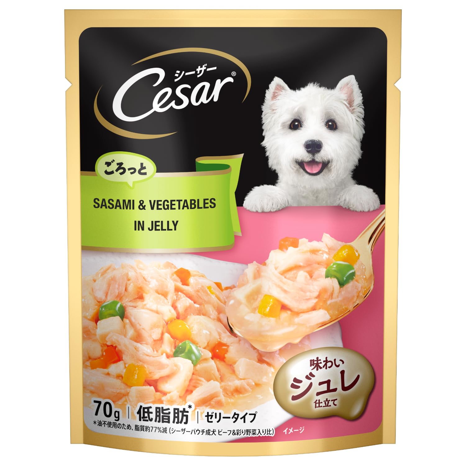 Cesar Premium Adult Wet Dog Food (Gourmet meal), Sasami & Vegetables, 70g Pouch