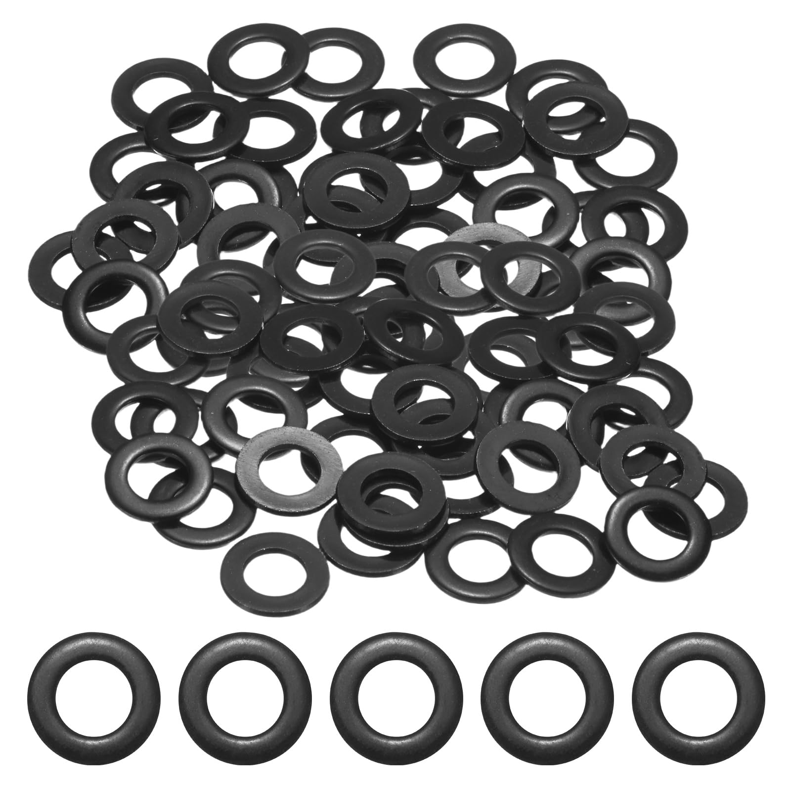 M METERXITY 100-Pack M8 Flat Washers 16mm OD Black Galvanized