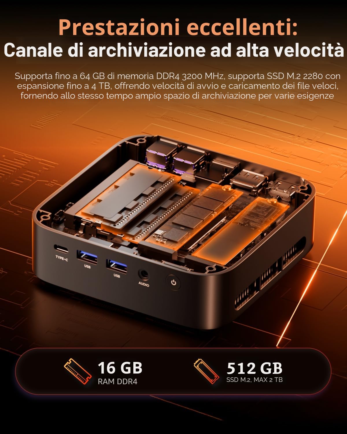 ACEMAGIC Kron Mini K1 Mini PC, AMD Ryzen 5 7430U (Fino a 4.3 GHz),16GB DDR4 RAM 512GB M.2 2280 SSD,Mini Desktop Computer,AMD Radeon Graphics, BT 5.2/WIFI 6 Desktop PC per Ufficio,Studio,Business