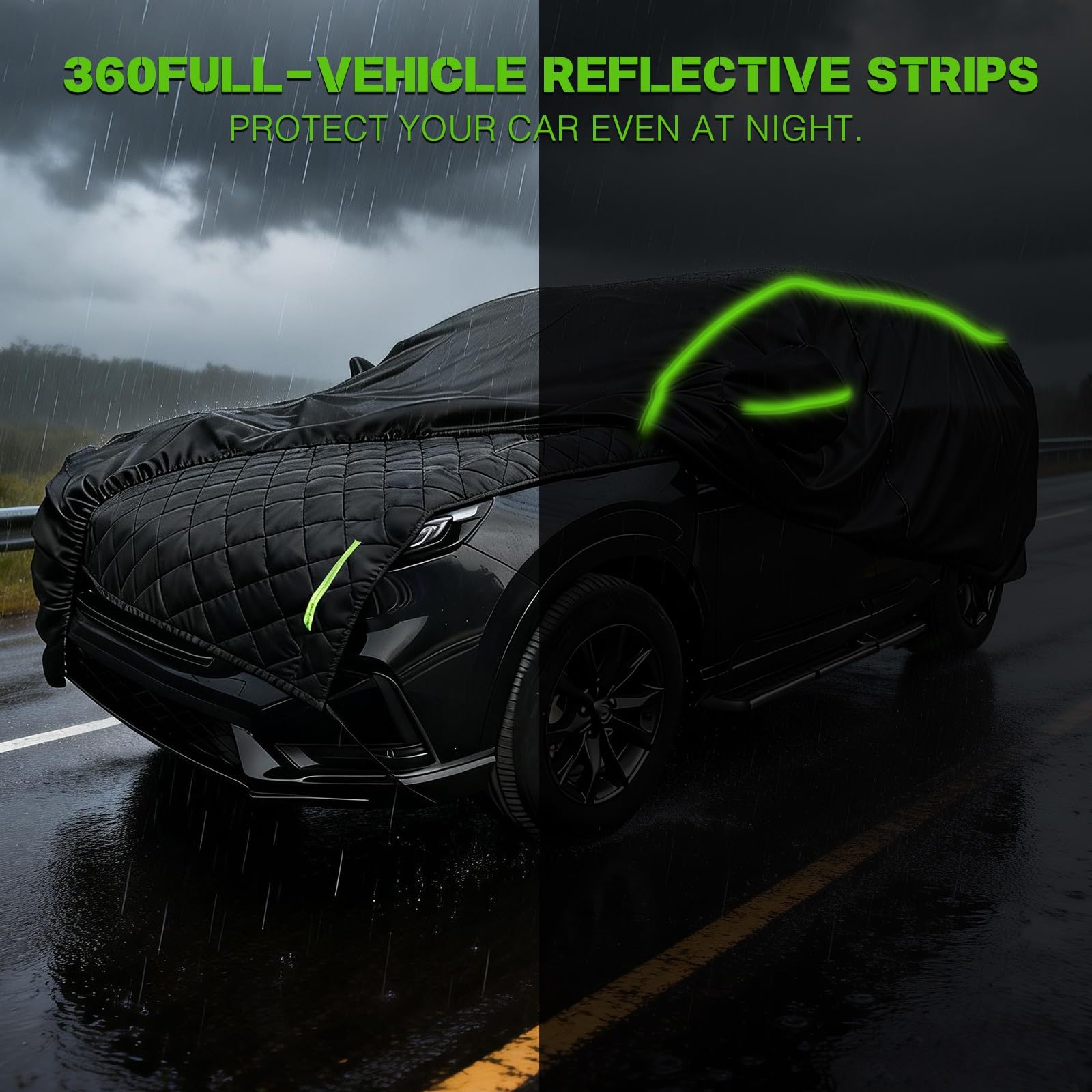 Anti-Hail Car Cover para Audi Q7 4M 2015–Present,Combinazione antigrandine multistrato ispessita 2 in 1, Engrosamiento,protección contra Granizo,Resistente a La Lluvia,La Nieve-fre564