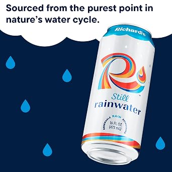 Richard's Rainwater Still Canned Water, 100% Rain, Naturally Purified Drinking Water (16 fl oz Aluminum Can, Single)