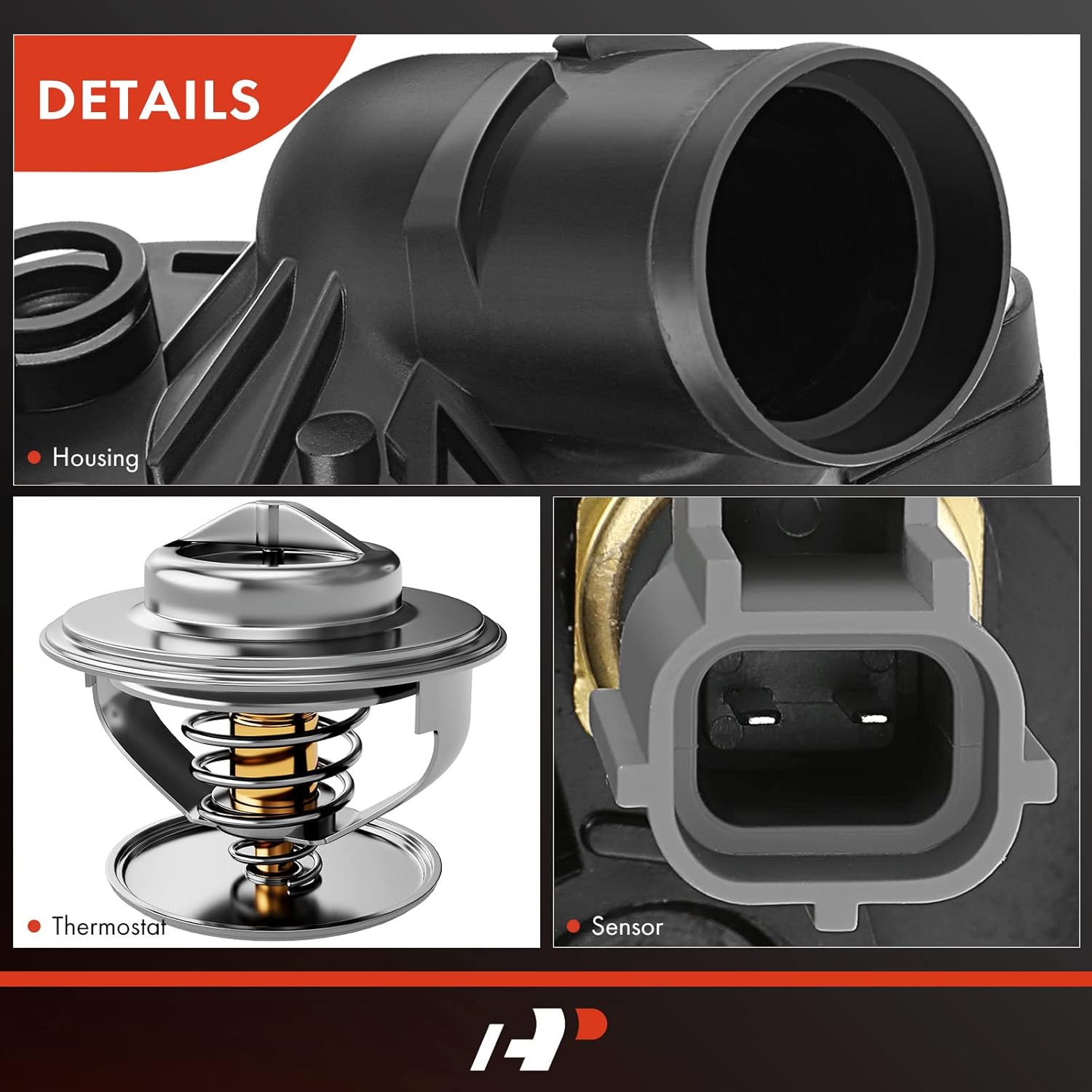 A-Premium - Coolant Thermostat and Housing Assembly with Sensor- Compatible with Ford, Mercury - 4.0L V6 - Explorer, Sport Trac, Mountaineer - 2002-2010 - Replaces 2L2Z8592AA, 2L2Z8592BA