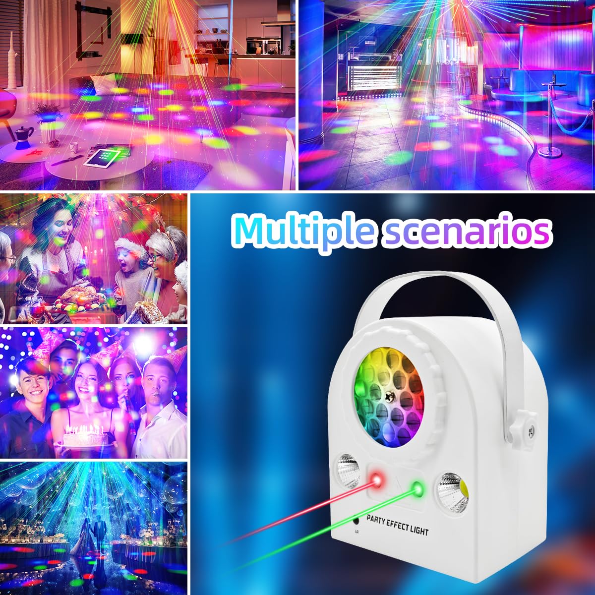 Disco-Partykugel-Licht, aus ABS-Material, mit Fernbedienung, dynamischem LED-Ambientelicht, DJ-Licht, geeignet für Familienfeiern/Partys/Hochzeiten/Bühnenbeleuchtung und andere Anlässe.