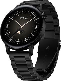 Hiseus Strap Compatible with Huawei Watch GT 3 42 mm / GT 3 Pro 43 mm / GT 2 42 mm, Replacement Watch Straps Stainless Steel Replacement Strap Metal Strap Compatible with GT2 / GT3 42 mm