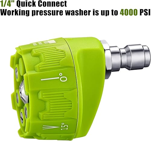 Miniatura 3 de Paquete de 2 boquillas de lavado a presión 6 en 1 con cambio rápido de 14 pulgadas y conexión de enchufe ajustable, 4000 psi