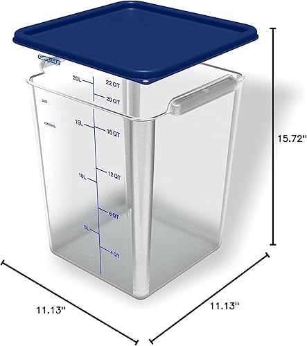 Miniatura 11 de Carlisle FoodService Products Squares - Recipiente cuadrado para almacenamiento de alimentos con diseño apilable para catering, bufés, restaurantes,