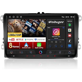 8-Core 4+64G VW Radio for VW Golf 5 6 Seat Passat Caddy Sharan Tiguan Wireless Apple CarPlay & Android Car 9 Inch Touchscreen Radio Golf Carplay with Bluetooth 5.0 RDS FM EQ GPS WiFi