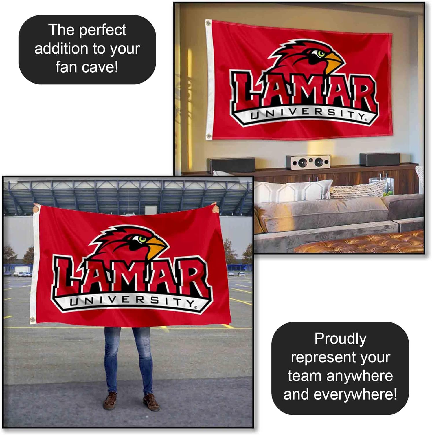 Lamar Cardinals University Large College Flag - Image 5