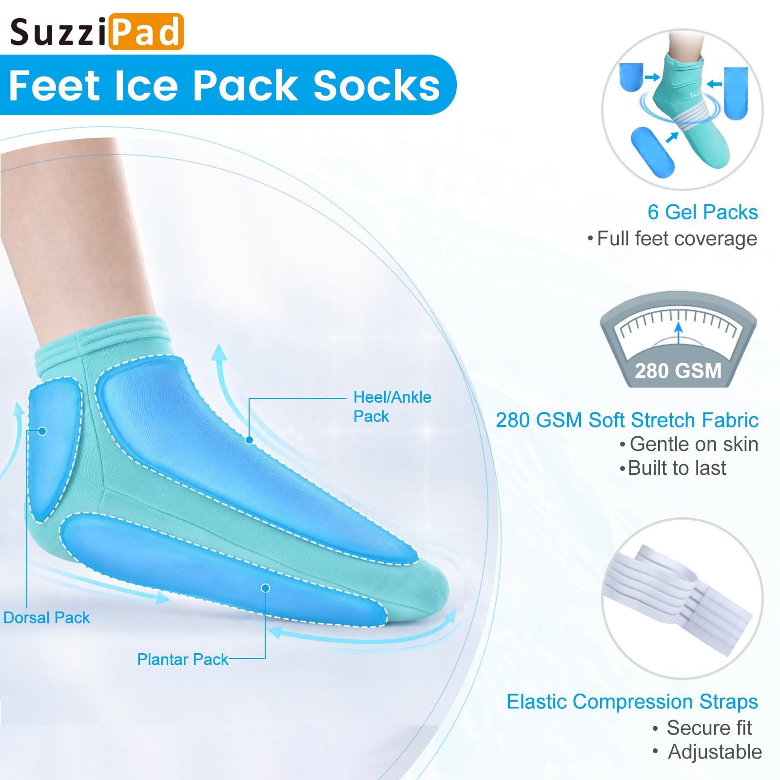 Amazon.com: SuzziPad Cold Socks & Hands Ice Pack for Chemo Must