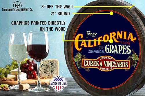 Vista 351 de THOUSAND OAKS BARREL CO. Personaliza el letrero de un cuarto de barril con cócteles de gato negro, barril de vino hecho de madera de roble de alta