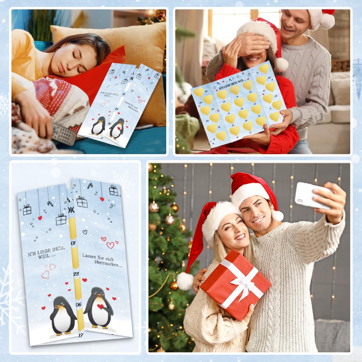 Produktbild von Adventskalender 2025 Für Paare Zum Rubbeln In DIN A3 - DIY Kalender Zum Selber Beschriften Mit 24 Rubbellose In Gold (Grün