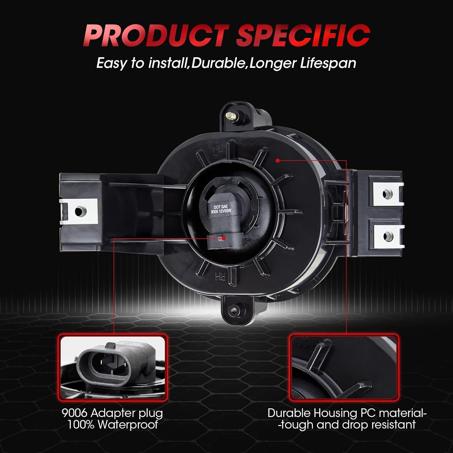 Fog Light Lamp Assembly For 2002 2003 2004 2005 2006 2007 2008 Dodge Ram 1500 2500 3500 Pickup Truck With Halogen Bulbs Included Switch And Wiring Kit