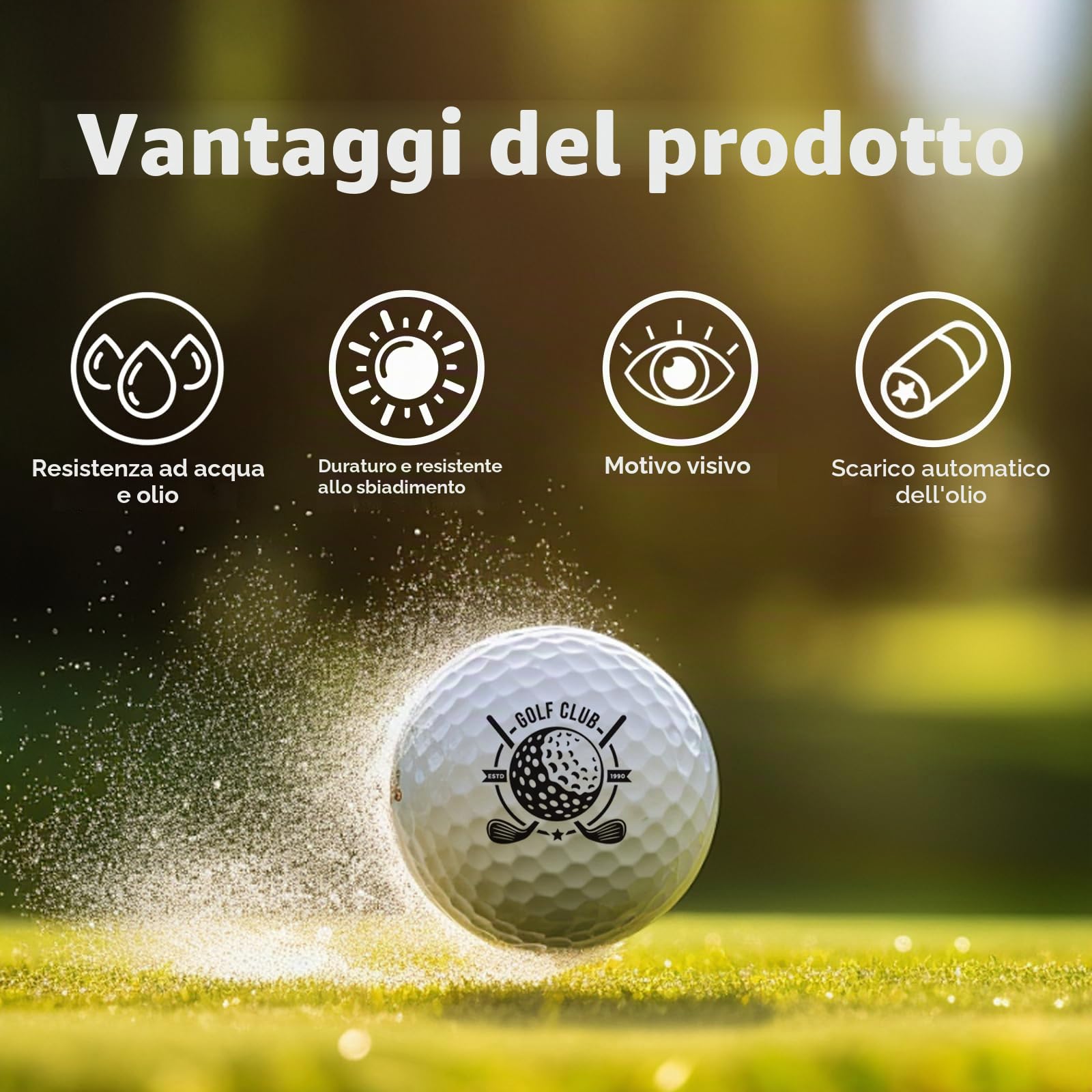 Timbro personalizzato per palline da golf, autoinchiostrante, impermeabile, marcatore da golf con monogramma | Design con logo personalizzato, alluminio resistente, inchiostro ricaricabile, regalo per