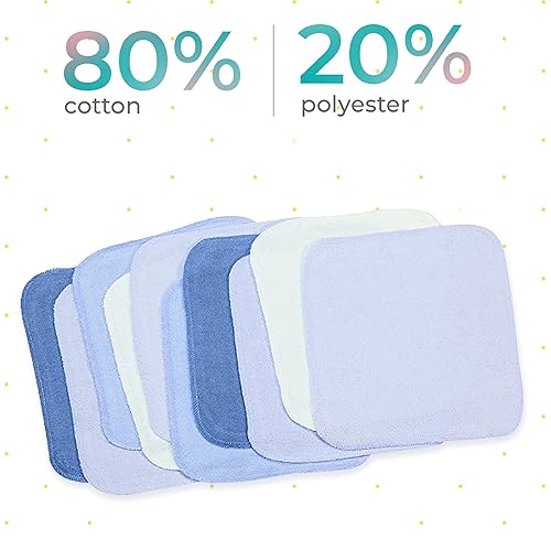Miniatura 3 de Spasilk Juego de toallitas para recién nacidos, niños y niñas, juego de toallas de toalla suave, paquete de 20, color azul