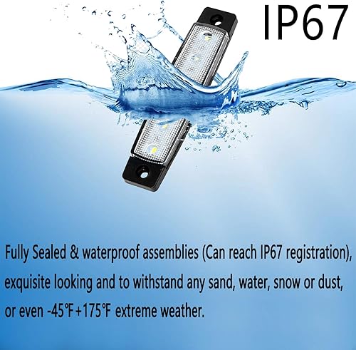 Miniatura 5 de KEING Paquete de 30 indicadores LED sellados de 3.8 pulgadas, impermeables, ámbarrojoblanco, 6 indicadores de marcador, lámparas de liquidación de