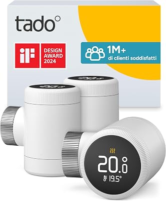 tado° termostato intelligente X – Trio Pack, controllo del riscaldamento tramite app e smart speaker (Alexa, Siri, Google Assistant), installazione fai da te
