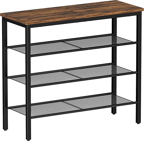 Zapatero organizador de 4 niveles con 3 estantes de malla metálica para 12-16 pares, zapateros de pie independiente, para entrada, pasillo, armario,