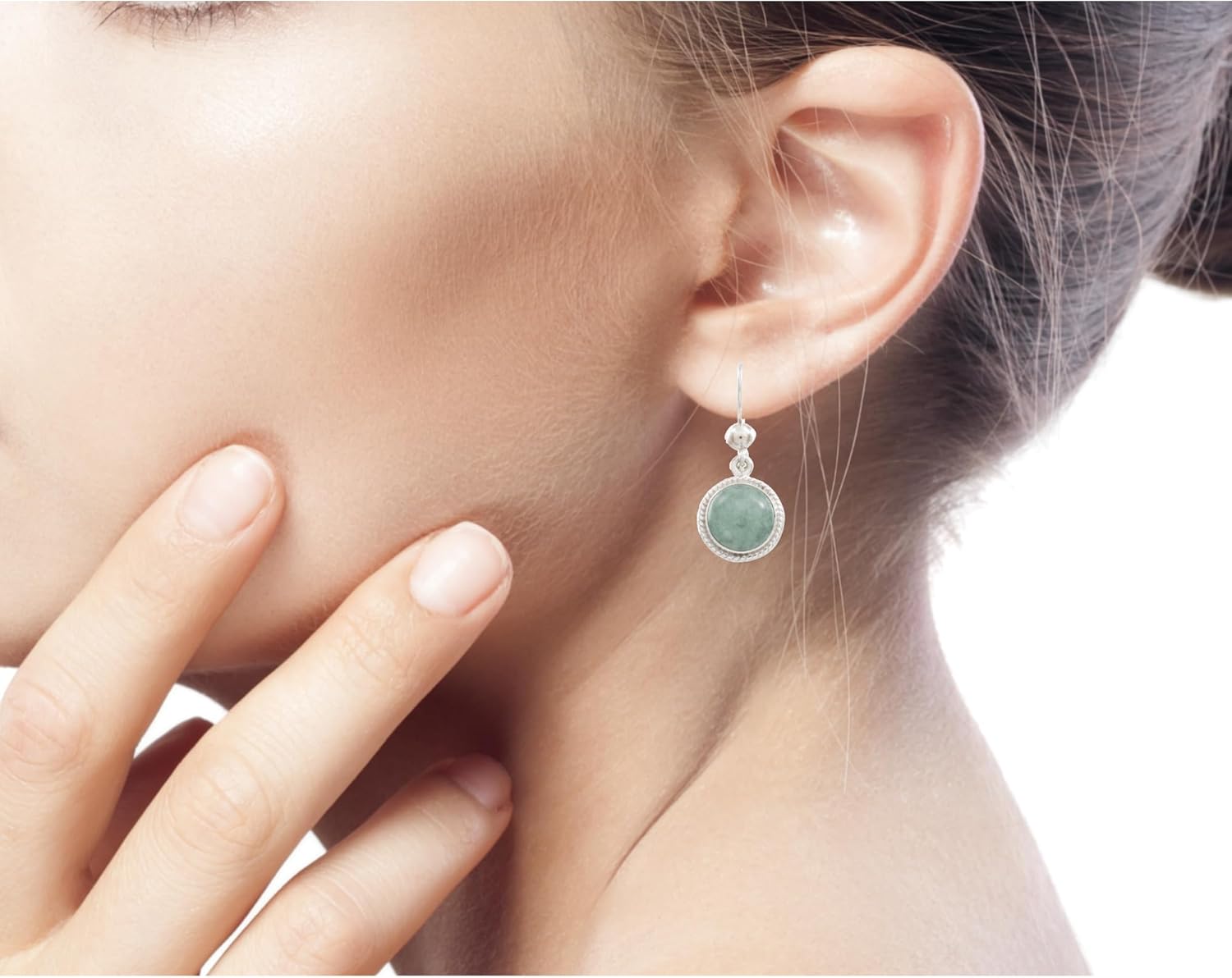 NOVICA Artisan Handcrafted Jade Dangle | Natural Stone | Sterling Silver Green | Wire Dangle | Shamrock For Women | Mexican Jade Earrings - Image 5