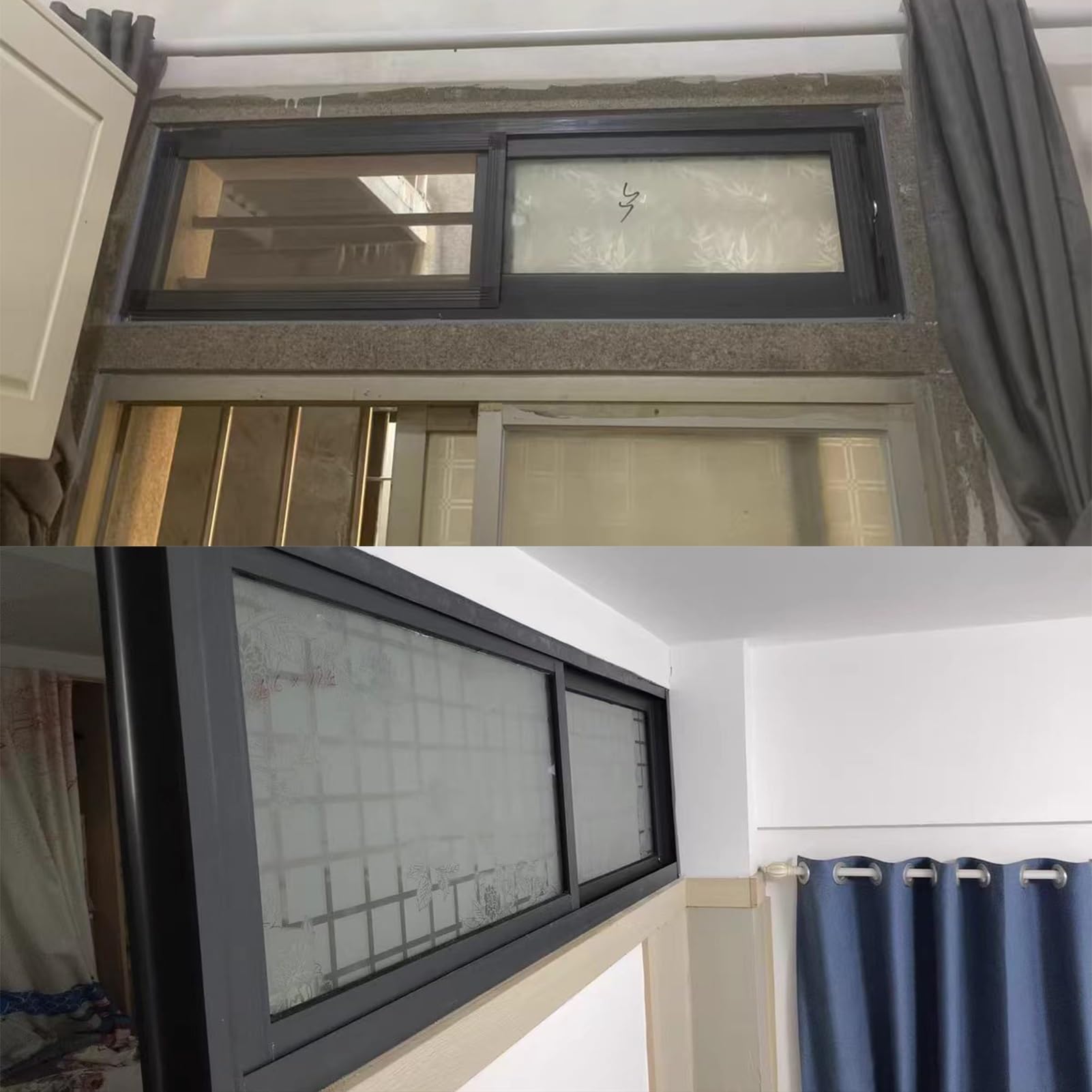 y*o様 P.Black Window 23X23 Black Basement Replacement Windows, Aluminum Sliding Window
