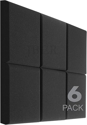 JBER Acoustic Studio Foam, paquete de 6 paneles redondos de espuma de sonido de 2 x 12 x 12 pulgadas, paneles de espuma acústica de aislamiento