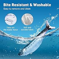 Vista 4 de Petgravity Bite-Sized Realistic Flopping Fish Cat Toys, 3 Pack, Interactive Cat Toys for All Breeds, Tap-Activated 3 Flapping Mode