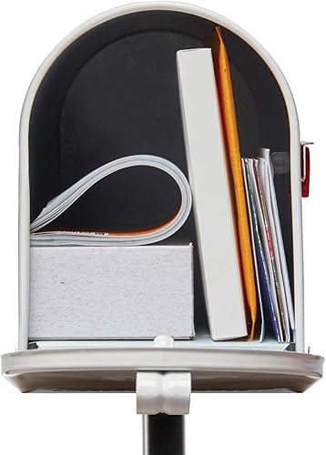 Miniatura 3 de Architectural Mailboxes Mailbox to Go - Kit de buzón y poste de acero galvanizado, MC110WEC, blanco, capacidad media