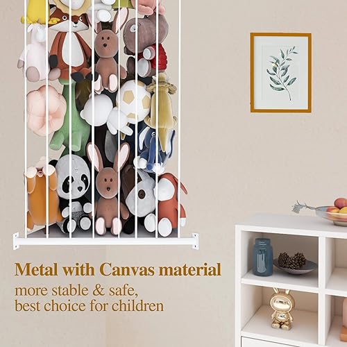 Miniatura 5 de Almacenamiento de animales de peluche colgantes, organizador de almacenamiento de juguetes suaves en la esquina, organizador de animales de gran