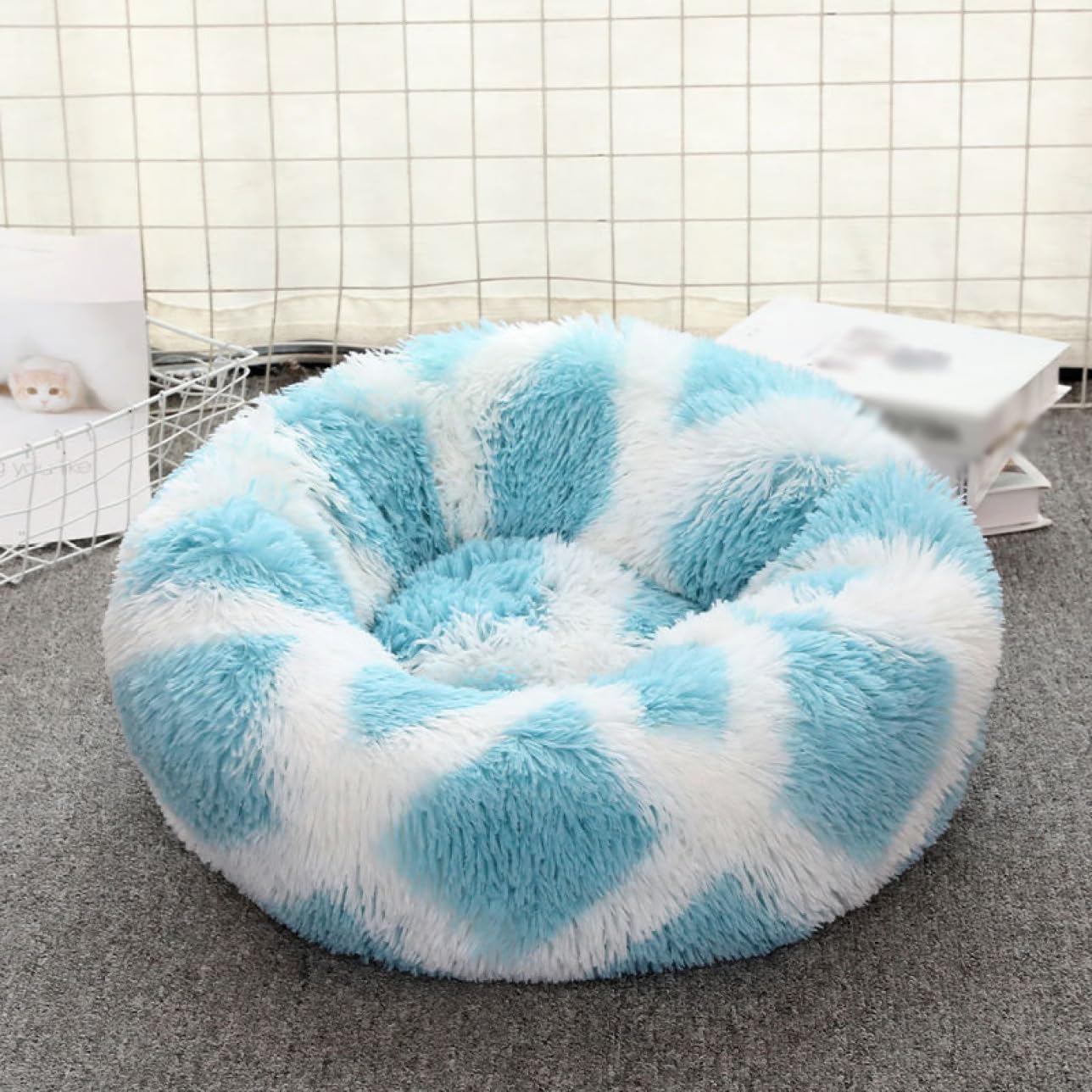 [ADSNS] 猫 犬 カラー8 ベッド クッション グッズ - ラウンド型 もふもふ 丸型 ドーナツふわふわ もこもこ ぐっすり眠