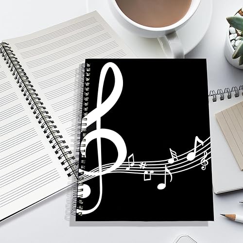 Miniatura 4 de 2 cuadernos de música, cuaderno en espiral, cuaderno de personal de música, cuaderno manuscrito de música, cuaderno de tapa dura, cuaderno de