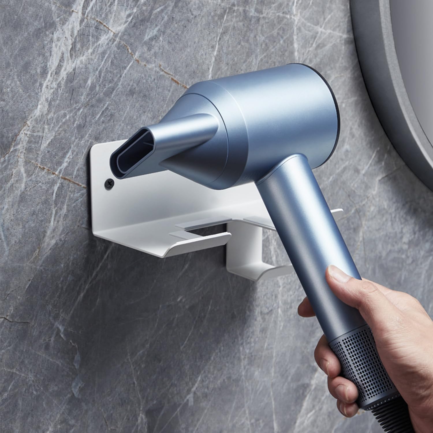 WIGERLON Hair Dryer Holder for Bathroom,Hair Dryer Holder Wall Mount for Dyson,Blow Dryer Holder Wall Mounted