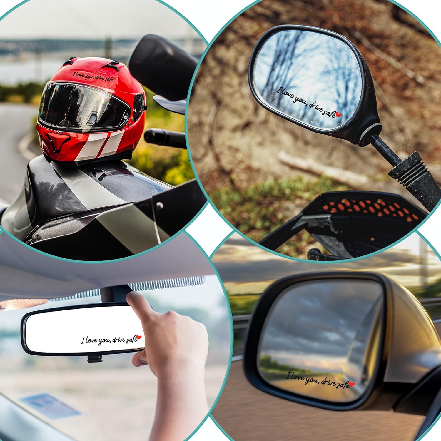 10Pack I Love You Drive Safe Mirror Sticker, I Love You Drive Safe Sticker Car Decal for Rearview Mirror Waterproof Cars Accessories for Women Men - Image 5