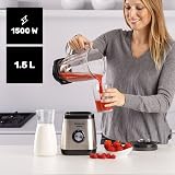 Taurus AMAZING mikser stojący | 1500 W | pojemność 1,5 l | 4 ostrza ze stali nierdzewnej | 2 stopnie prędkości | dodatkowa funkcja turbo | szklany pojemnik ze skalą | elektryczny