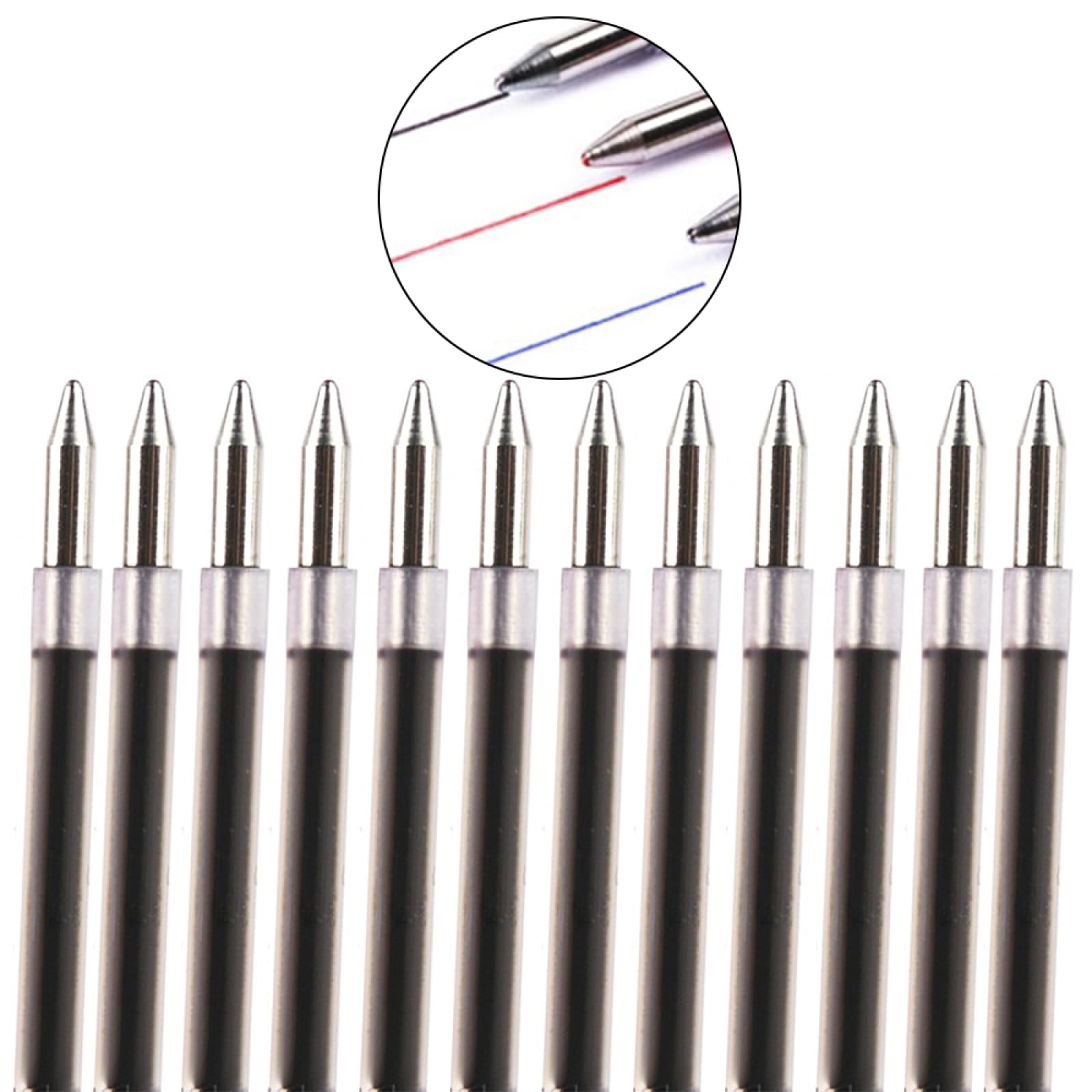 Ricariche per Penna a Sfera da 1.0 mm, per Scuola e Ufficio, Ricariche di Ricambio per Penna a Sfera (Nero