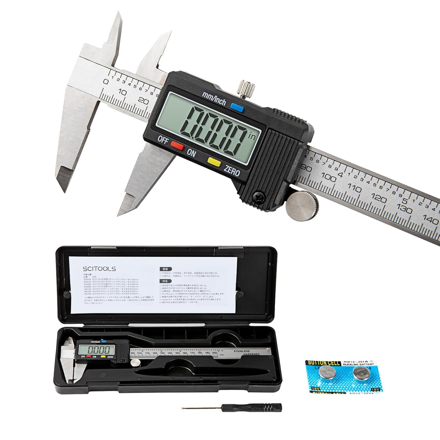 Caliper Measuring Tool | Vernier Digital Caliper Stainless Steel 6 Inch/150mm | Digital Micrometer Waterproof | Easy Switch from Inch to Millimeter | Large LCD Screen-image-15