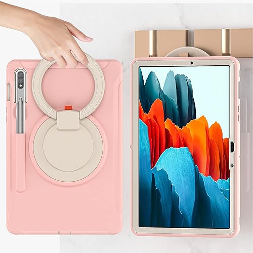 Vista 4 de ORIbox Defender - Funda para Samsung Galaxy Tab S8/Tab S7 de 11 pulgadas, protección contra caídas de cuerpo completo, parachoques 3 en 1 a prueba