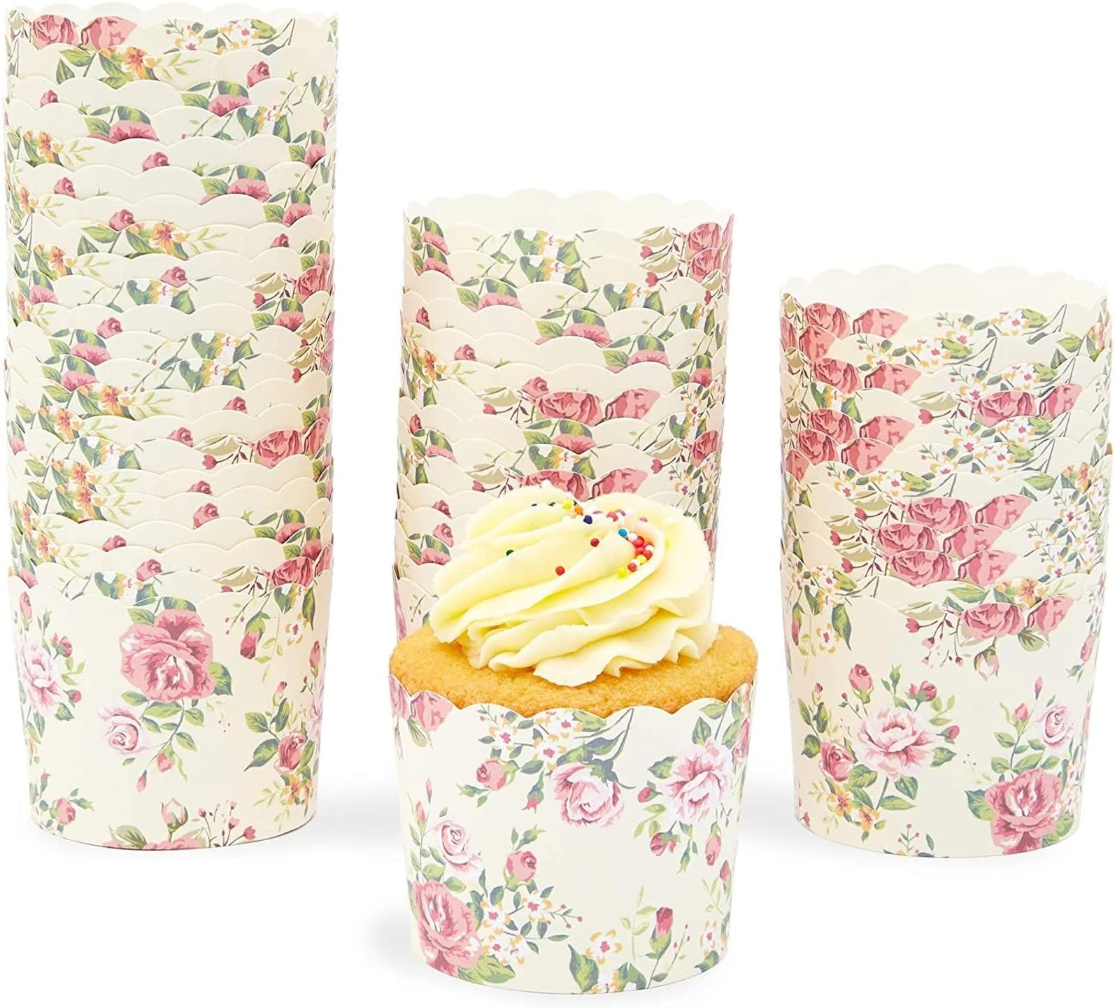 Tulip Cupcake Liners, Floral Baking Cups for Birthday and