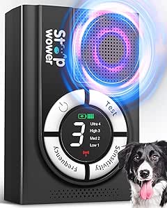 Anti Barking Device, 50FT Dog Barking Control Devices, Upgraded 3 Levels Dog Bark Deterrent Device for Outdoor/Indoor, Rechargeable Bark Dog Deterrent Bark Box Stop Neighbors almost Dogs from Bark